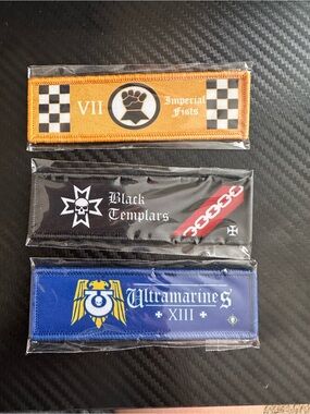 Warhammer 40K Embroidered Morale Patches - Yellow, Black, Blue